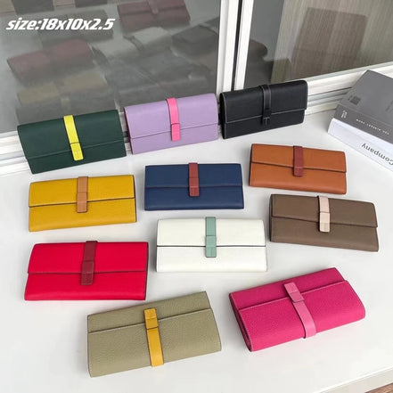 Luxury Genuine Leather Women Long Wallet  Female Card Holder Clutch Bag Classic Ladies Fashion Design Leather Coin Purse
