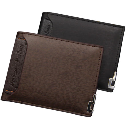 Men's Luxury PU Leather Wallet - Slim Short Card Holder, Designer Billfold Purse for Men (Portable & Stylish)