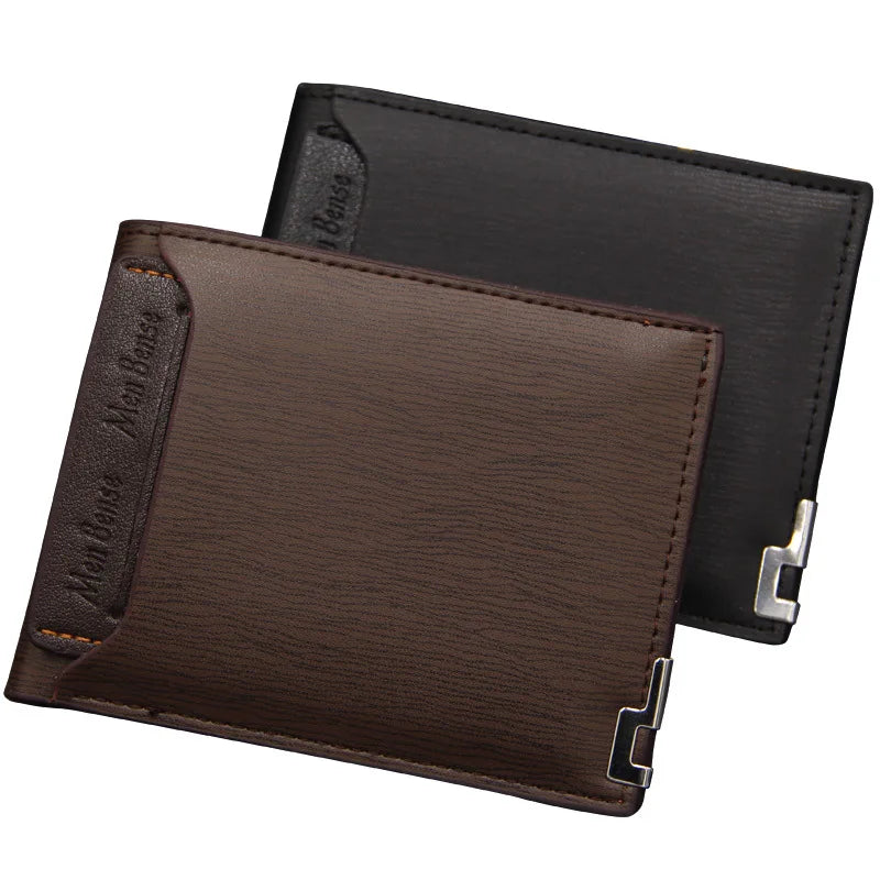 Men's Luxury PU Leather Wallet - Slim Short Card Holder, Designer Billfold Purse for Men (Portable & Stylish)