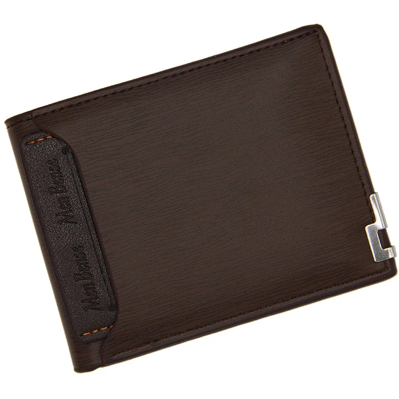 Men's Luxury PU Leather Wallet - Slim Short Card Holder, Designer Billfold Purse for Men (Portable & Stylish)