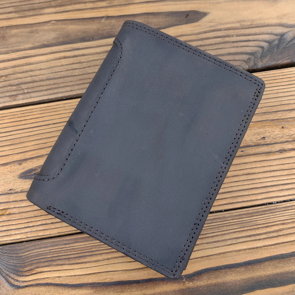 Genuine Leather Wallet for Men Mini Money Bags Short Purse Credit Card Holder Cash Coin Pocket Male Small Solid Standard Wallets