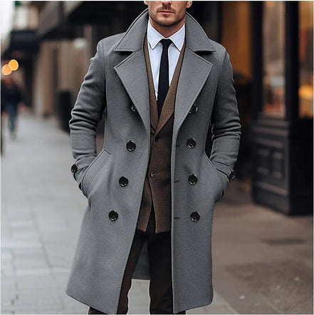 Fashionable Men's Woolen Coat Mid-Length Stylish Windbreaker Jacket in Various Colors And Sizes Urban Casual Winter Outerwear