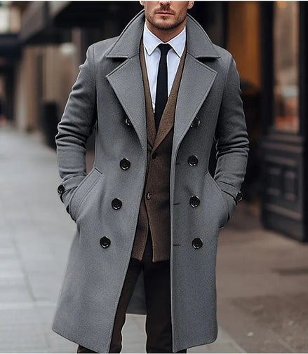 Fashionable Men's Woolen Coat Mid-Length Stylish Windbreaker Jacket in Various Colors And Sizes Urban Casual Winter Outerwear