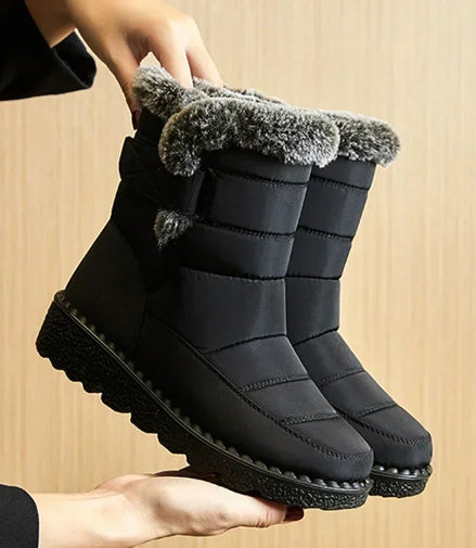 Waterproof Winter Boots for Women 2025 New Faux Fur Long Plush Snow Boots Woman Platform Shoes Warm Cotton Couples Ankle Boots