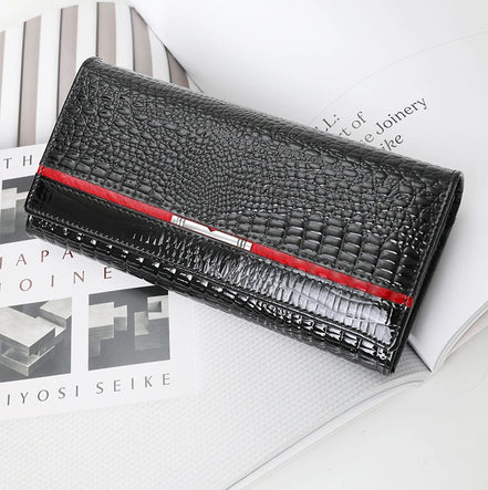 Luxury Brand Ladies Wallet Genuine Leather Purse Bag Long Real Cow Leather Woman Wallet for Coins and Cards