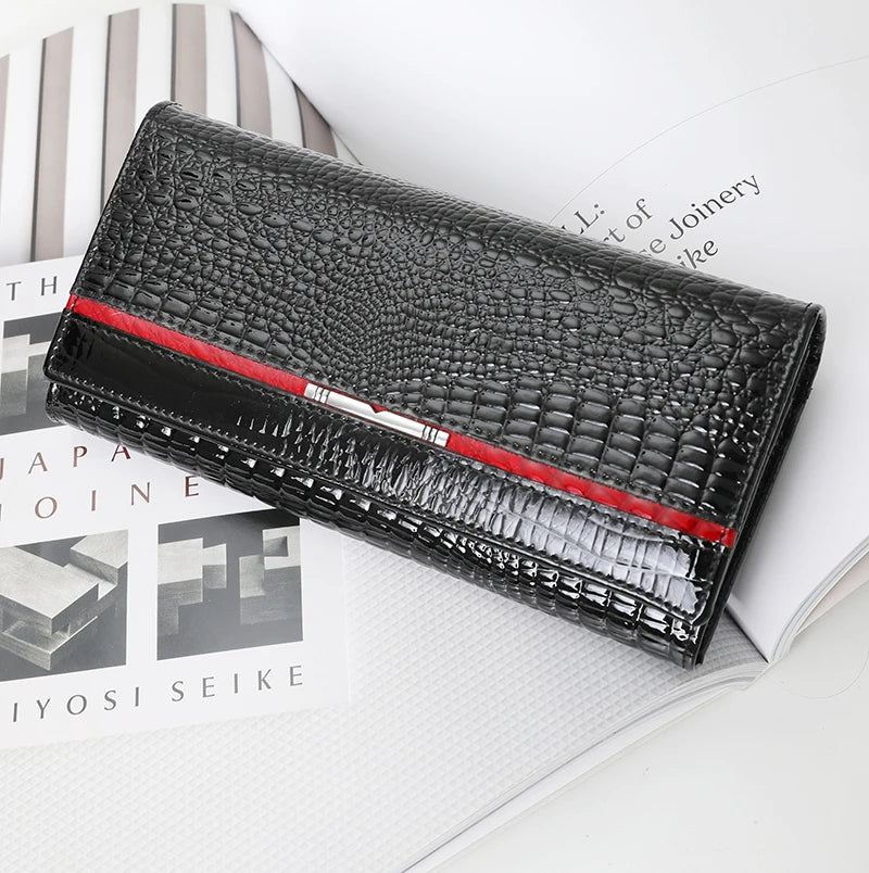 Luxury Brand Ladies Wallet Genuine Leather Purse Bag Long Real Cow Leather Woman Wallet for Coins and Cards