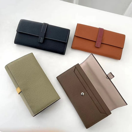 Luxury Genuine Leather Women Long Wallet  Female Card Holder Clutch Bag Classic Ladies Fashion Design Leather Coin Purse