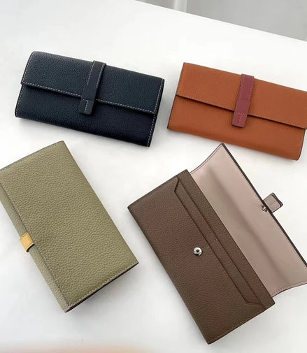 Luxury Genuine Leather Women Long Wallet  Female Card Holder Clutch Bag Classic Ladies Fashion Design Leather Coin Purse