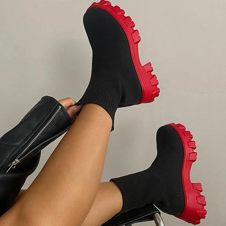 Women Boots 2025 Platform Boots For Autumn Winter Shoes Slip On Platform Shoes Women Ankle Boots White Heels Short Botas Mujer
