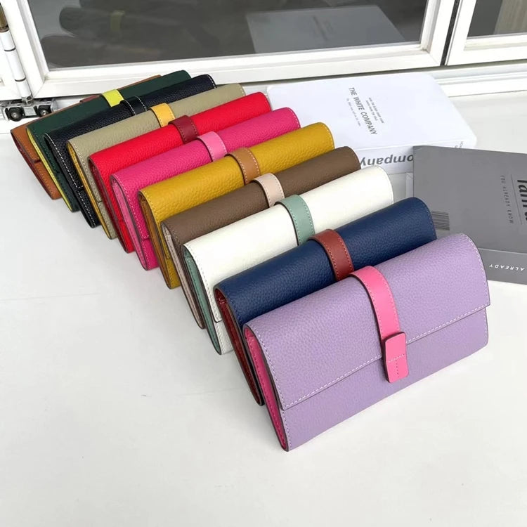 Luxury Genuine Leather Women Long Wallet  Female Card Holder Clutch Bag Classic Ladies Fashion Design Leather Coin Purse