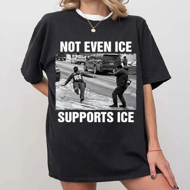 Even ice doesn't support ice Casual and stylish T-shirt Couple's pure cotton loose-fitting streetwear top  graphic t shirts