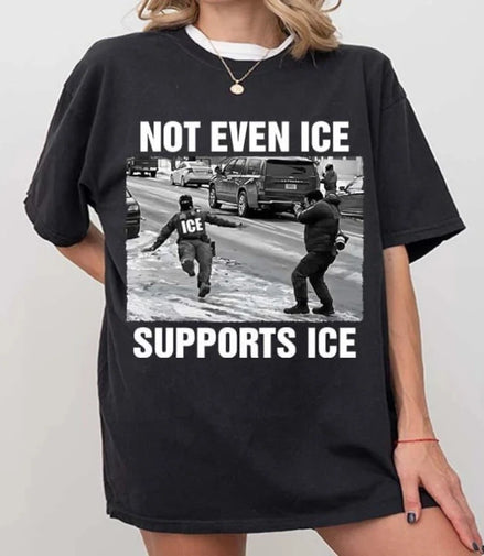 Even ice doesn't support ice Casual and stylish T-shirt Couple's pure cotton loose-fitting streetwear top  graphic t shirts