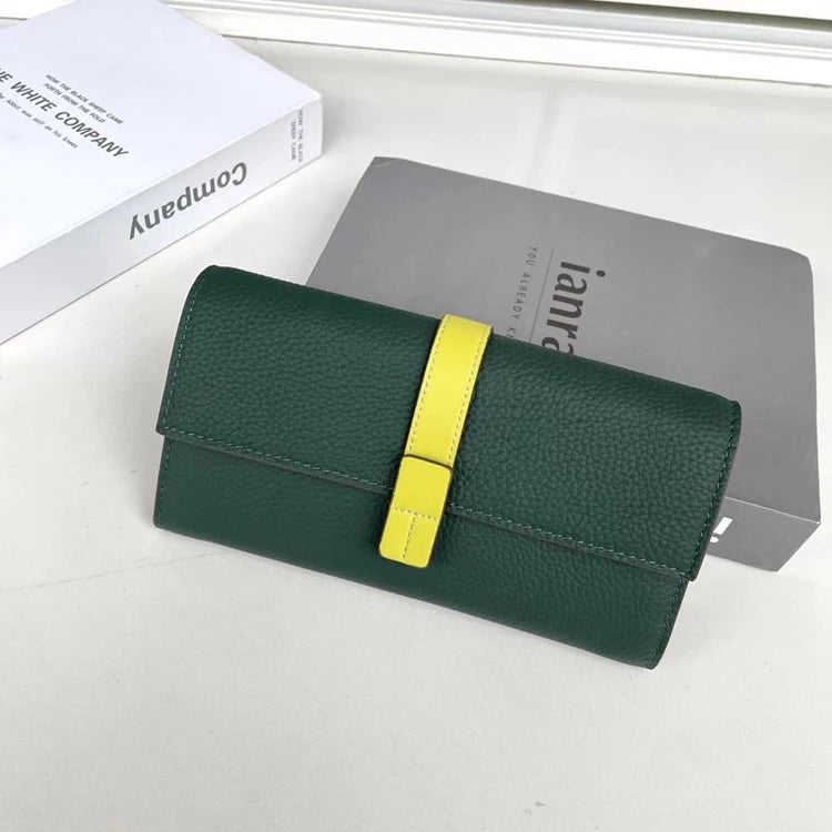 Luxury Genuine Leather Women Long Wallet  Female Card Holder Clutch Bag Classic Ladies Fashion Design Leather Coin Purse