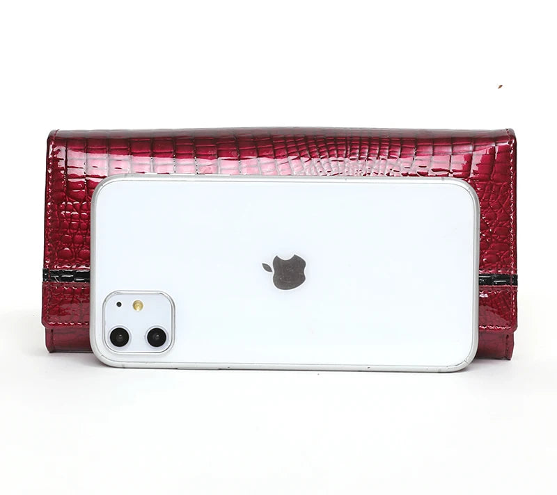 Luxury Brand Ladies Wallet Genuine Leather Purse Bag Long Real Cow Leather Woman Wallet for Coins and Cards