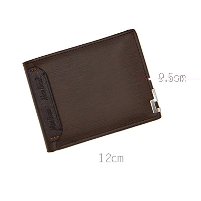 Men's Luxury PU Leather Wallet - Slim Short Card Holder, Designer Billfold Purse for Men (Portable & Stylish)