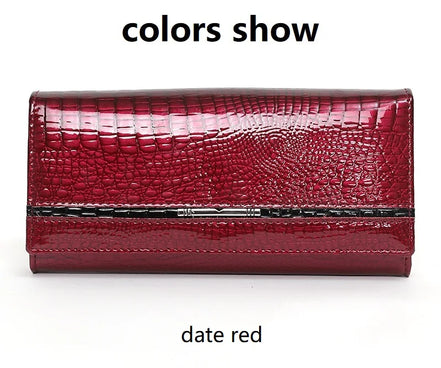 Luxury Brand Ladies Wallet Genuine Leather Purse Bag Long Real Cow Leather Woman Wallet for Coins and Cards