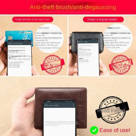 Vintage Leather Mini Wallets for Men RFID Card Holder Money Clip Slim Male  Purse Men's Wallet Bag