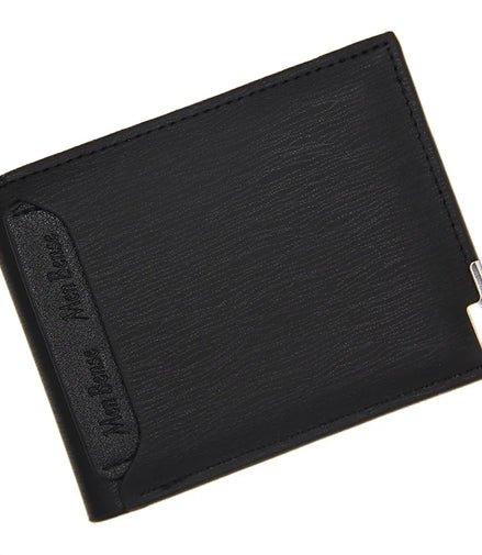 Men's Luxury PU Leather Wallet - Slim Short Card Holder, Designer Billfold Purse for Men (Portable & Stylish)