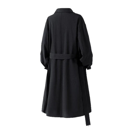 2025 Autumn Mens Long Coat American Streetwear Vintage Over Knee Trench Coat Casual Retro Waterproof Windbreaker