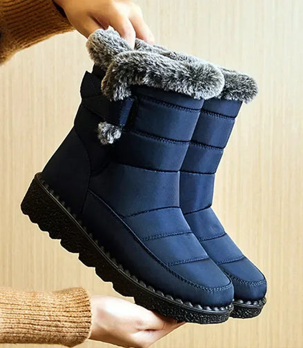 Waterproof Winter Boots for Women 2025 New Faux Fur Long Plush Snow Boots Woman Platform Shoes Warm Cotton Couples Ankle Boots