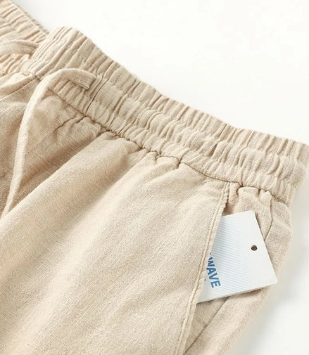l Linen Cotton Linen Casual Straight Leg Pants Breathable Mungo Elastic ket Sle Lazy Feeling Trousers