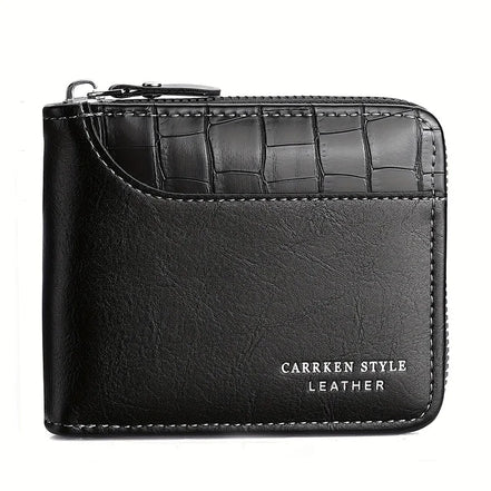 Leather Men’s Wallet Luxury Mens Purse Male Zipper Card Holders with Coin Pocket Rfid Wallets Gifts for Men Money Bag