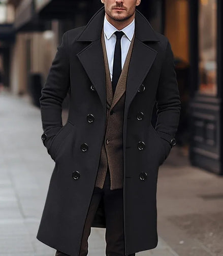 Fashionable Men's Woolen Coat Mid-Length Stylish Windbreaker Jacket in Various Colors And Sizes Urban Casual Winter Outerwear