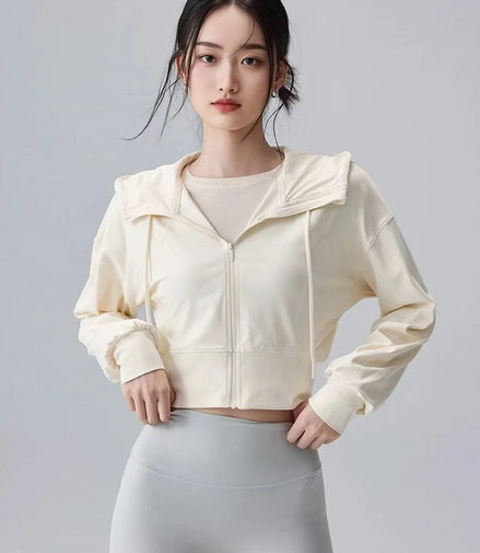 Hooded casual jacket women's outdoor loose sports jacket