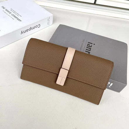Luxury Genuine Leather Women Long Wallet  Female Card Holder Clutch Bag Classic Ladies Fashion Design Leather Coin Purse