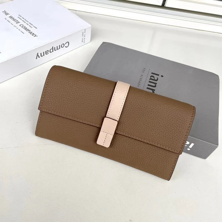 Luxury Genuine Leather Women Long Wallet  Female Card Holder Clutch Bag Classic Ladies Fashion Design Leather Coin Purse