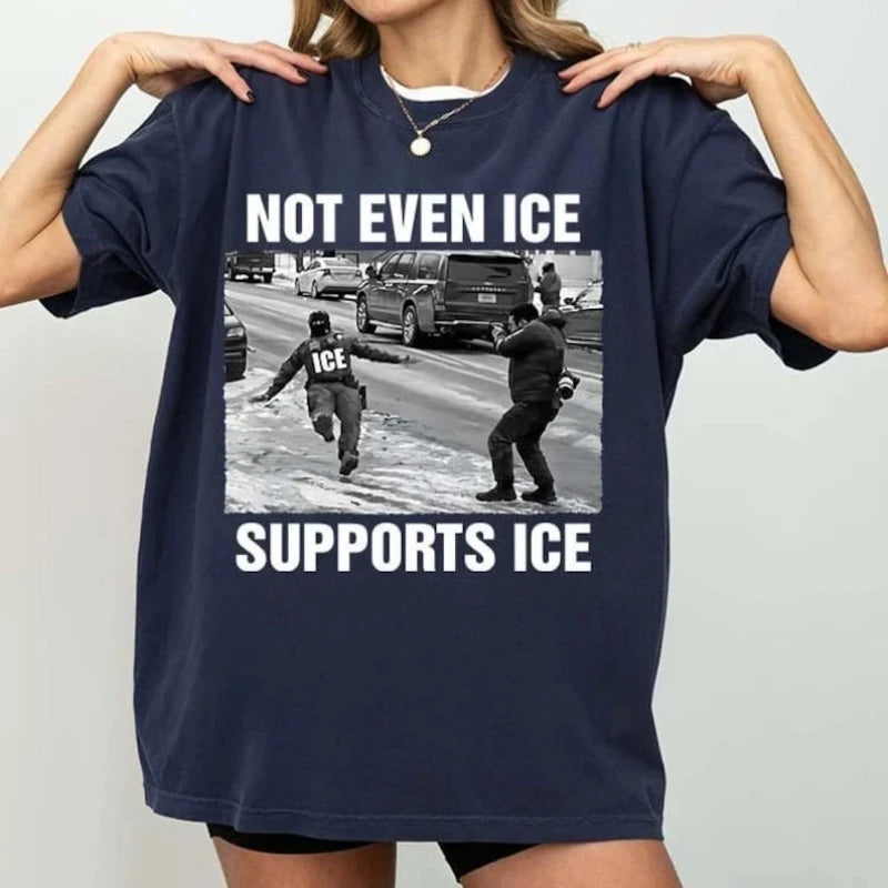 Even ice doesn't support ice Casual and stylish T-shirt Couple's pure cotton loose-fitting streetwear top  graphic t shirts