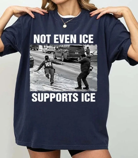 Even ice doesn't support ice Casual and stylish T-shirt Couple's pure cotton loose-fitting streetwear top  graphic t shirts