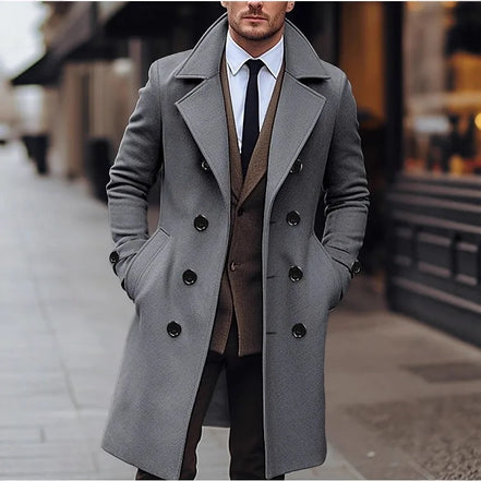 Fashionable Men's Woolen Coat Mid-Length Stylish Windbreaker Jacket in Various Colors And Sizes Urban Casual Winter Outerwear