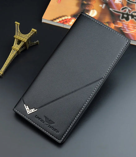 NEW Men Luxury PU Leather Wallet ID Credit Bank Card Holder Purse Checkbook Money Long Clutch Bifold Male Standard Wallets
