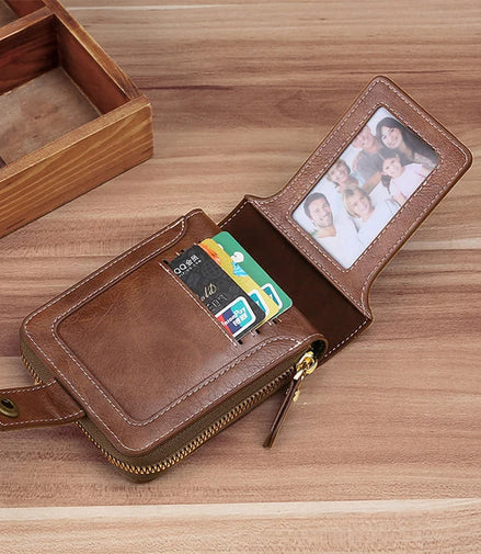 Vintage Men's Wallet PU Leather Short Purse Men Hasp Zipper Clutch Solid Color Wallets High Quality Durable Convenient Wallets