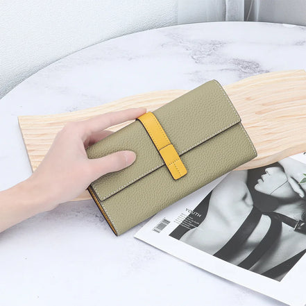 Luxury Genuine Leather Women Long Wallet  Female Card Holder Clutch Bag Classic Ladies Fashion Design Leather Coin Purse